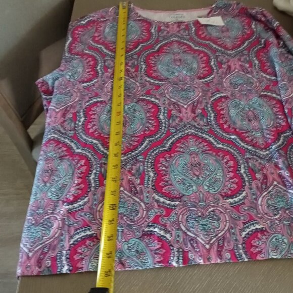 Talbots Multicolor Paisley Long Sleeve Scoop Neck Plus Size Top SZ 3XL - Picture 8 of 9